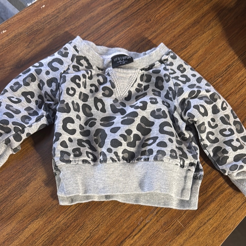 Gray Leopard Print Kids Sweatshirt